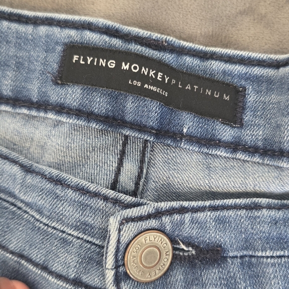 Flying Monkey Low Rise Womens Jeans Size 29 Raw Hem, Distressed - Picture 5 of 8